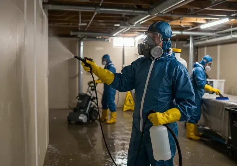 Basement Sanitization and Antimicrobial Treatment process in Oconto, WI