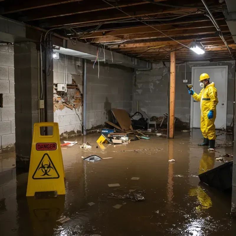 Flooded Basement Electrical Hazard in Oconto, WI Property